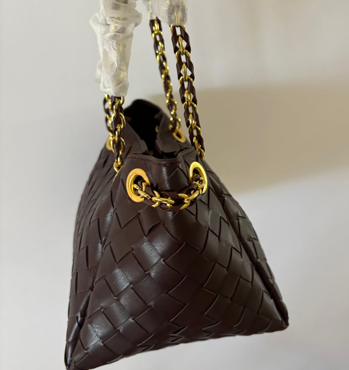Weave Tote with chain shoulder tote