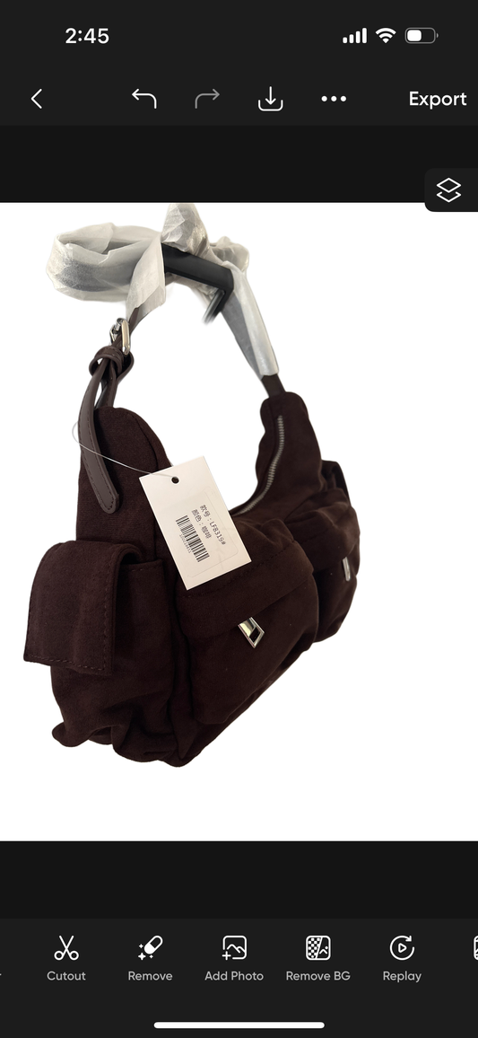 Pocket velvety vintage style purse