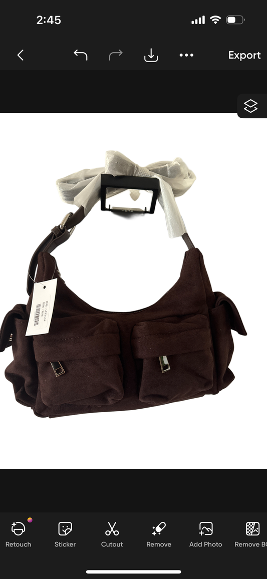 Pocket velvety vintage style purse
